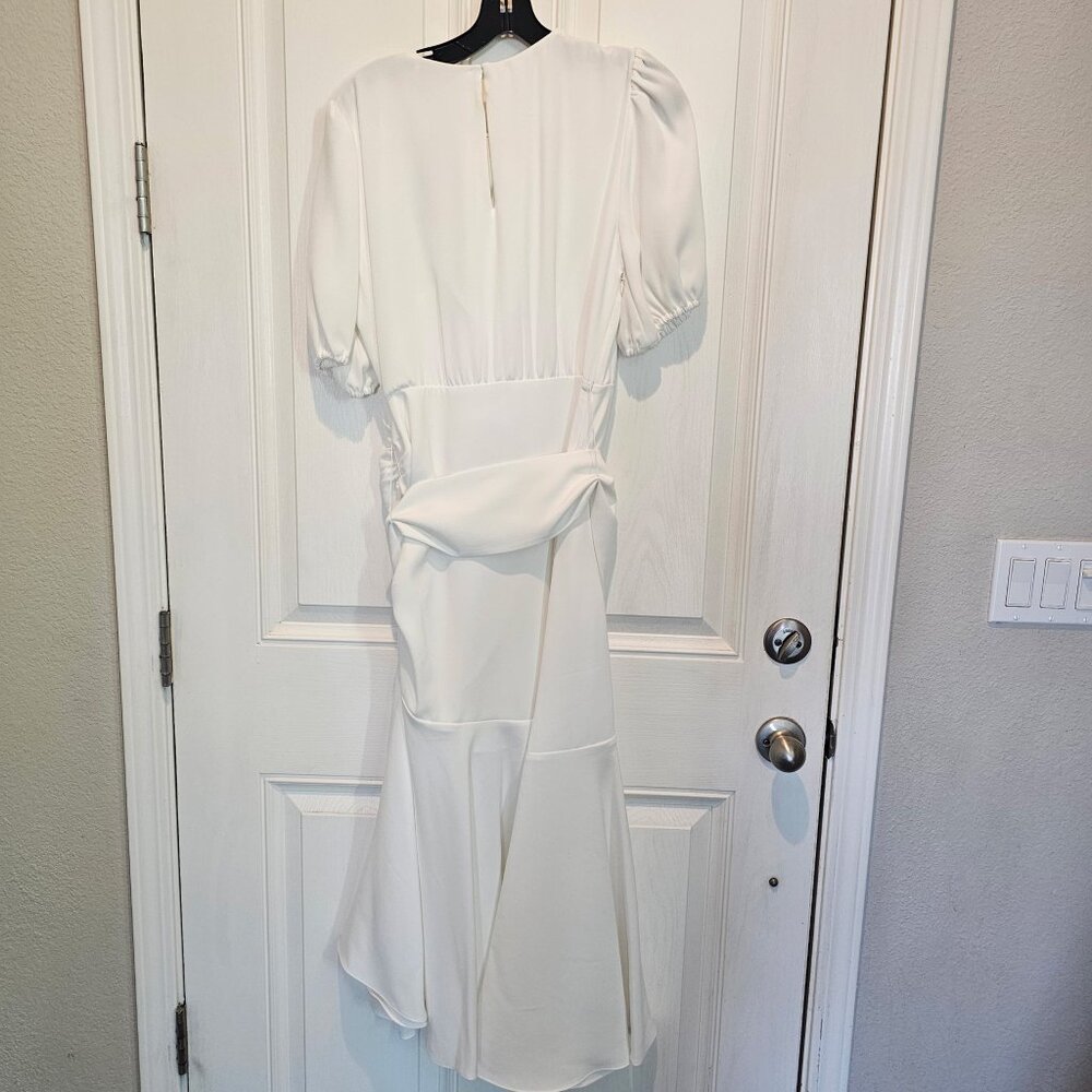 NWT | Sachin + Babi Camila Dress Ivory/White Asymmetrical Belted Midi  Size 12 - Picture 6 of 6